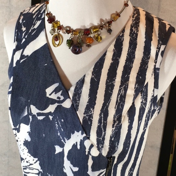 Donna Degnan blue/white zipper dress - Picture 2 of 8